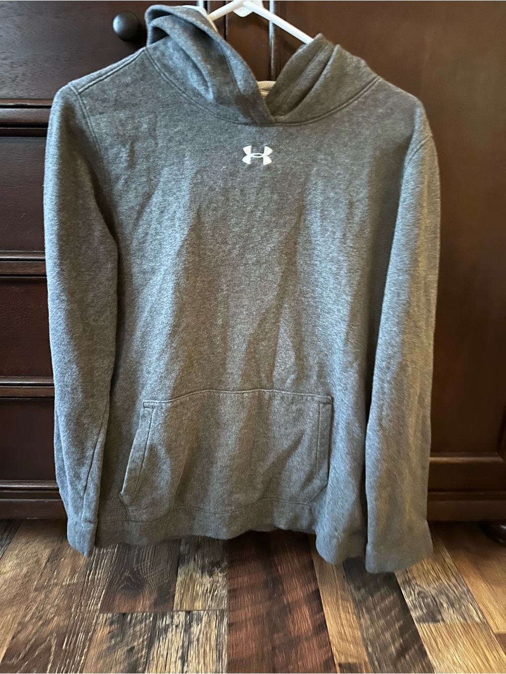Under Armour Men's Heather Gray Hooded Pullover Sweatshirt